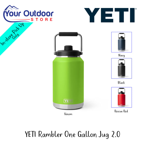 YETI Rambler One Gallon Jug 2.0 | Hero Image Showing All Logos,  Titles And Variants.