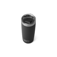 Black | YETI Rambler R10 Tumbler Image Showing Top View Of The Magslider Lid.