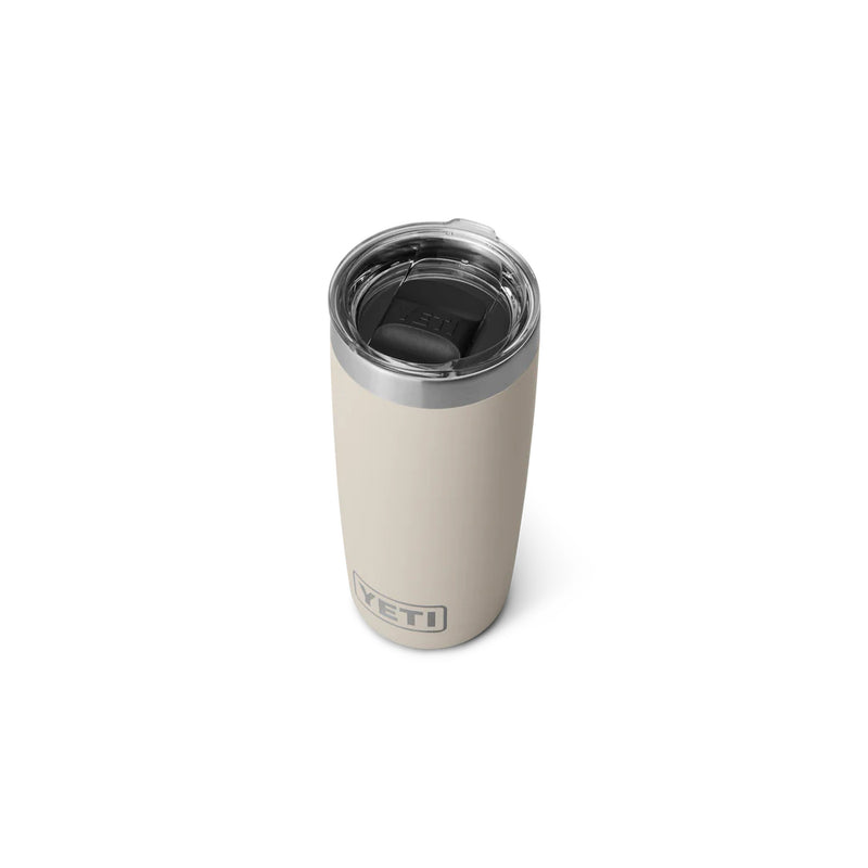 Cape Taupe | YETI Rambler R10 Tumbler  Image Showing Top View Of The Magslider Lid.