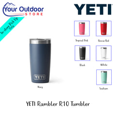 YETI Rambler R10 Tumbler | Hero Image Showing All Logos, Titles And Variants.