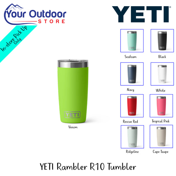 YETI Rambler R10 Tumbler | Hero Image Showing All Logos, Titles And Variants.