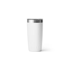 White | YETI Rambler R10 Tumbler Image Showing Back View.
