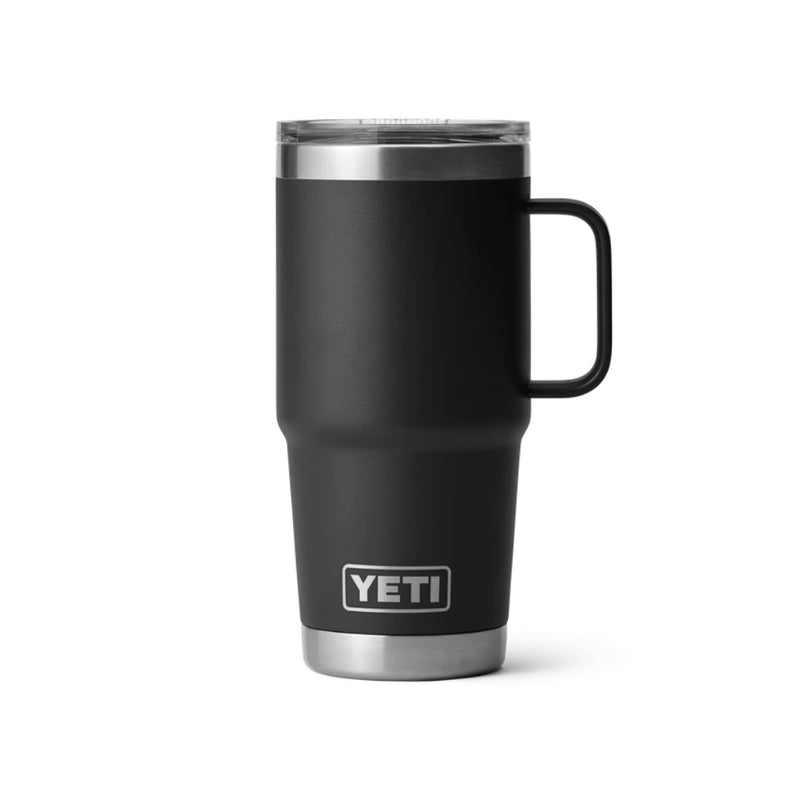 Black | YETI Rambler R20 Travel Mug. Front View. 