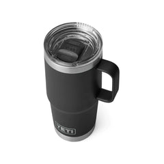 Black | YETI Rambler R20 Travel Mug. Top View. 
