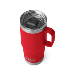 Rescue Red | YETI Rambler R20 Travel Mug. Top View. 