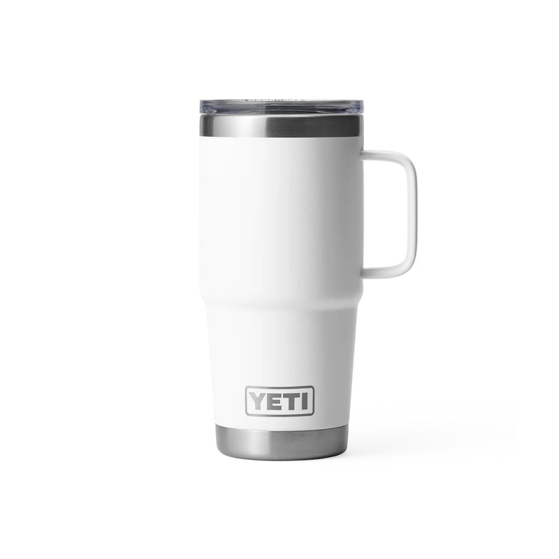 White | YETI Rambler R20 Travel Mug Image Showing No Logos Or Titles.