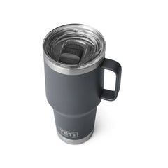 Charcoal | YETI Rambler R30 Travel Mug. Top View.