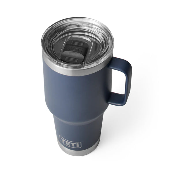 Navy | YETI Rambler R30 Travel Mug. Top View.