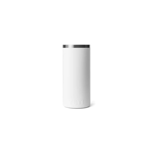 White | YETI Rambler Wine Chiller Back View No Bottle.