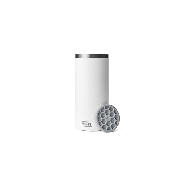 White | YETI Wine Chiller Image Showing Front View , With Non-Slip Ring out, No Bottle.