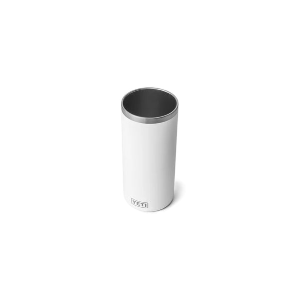 White | YETI Rambler Wine Chiller Image Showing Top View, No  Bottle.
