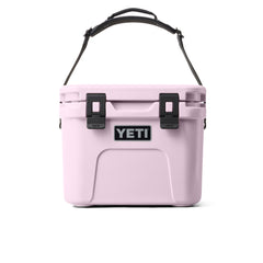 Cherry Blossom | YETI Roadie 15 Hard Cooler Image Showing Front View Handle Up.