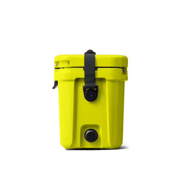 Firefly Yellow | YETI Roadie 15 Hard Cooler Image  Showing Side View, Lid Closed.