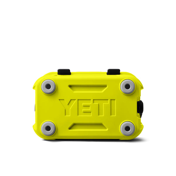 Firefly Yellow | YETI Roadie 15 Hard Cooler Image Showing Bottom View.