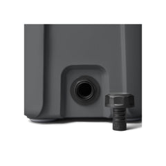 Charcoal | YETI Roadie 15 Image Showing Close Up View Of The BESTDAM Drain Plug.
