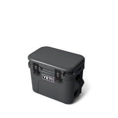 Charcoal | YETI Roadie 15 Image Showing Angled Top View, Lid Down.