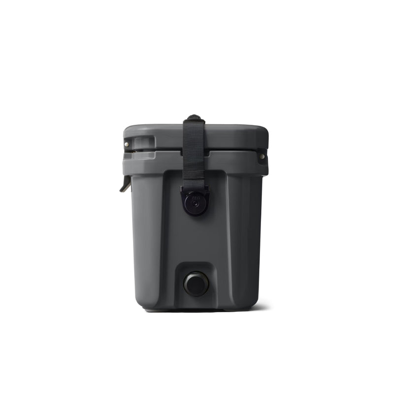 Charcoal | YETI Roadie 15 Image Showing Side View, Lid Down.