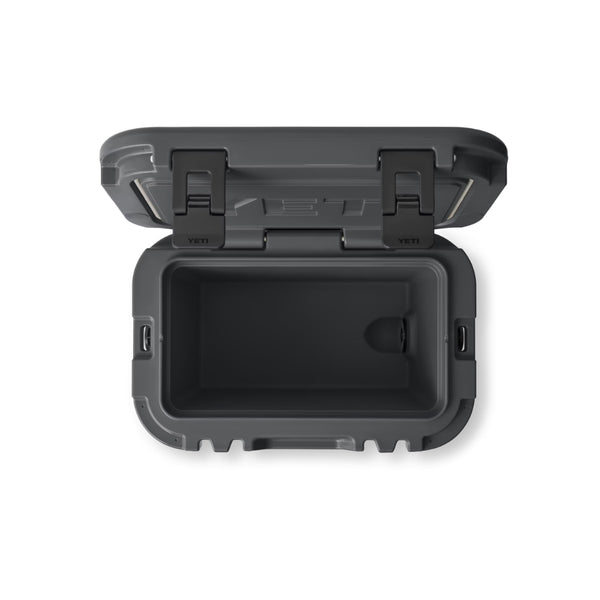 Charcoal | YETI Roadie 15 Hard Cooler Image Showing Top View, Lid Open.