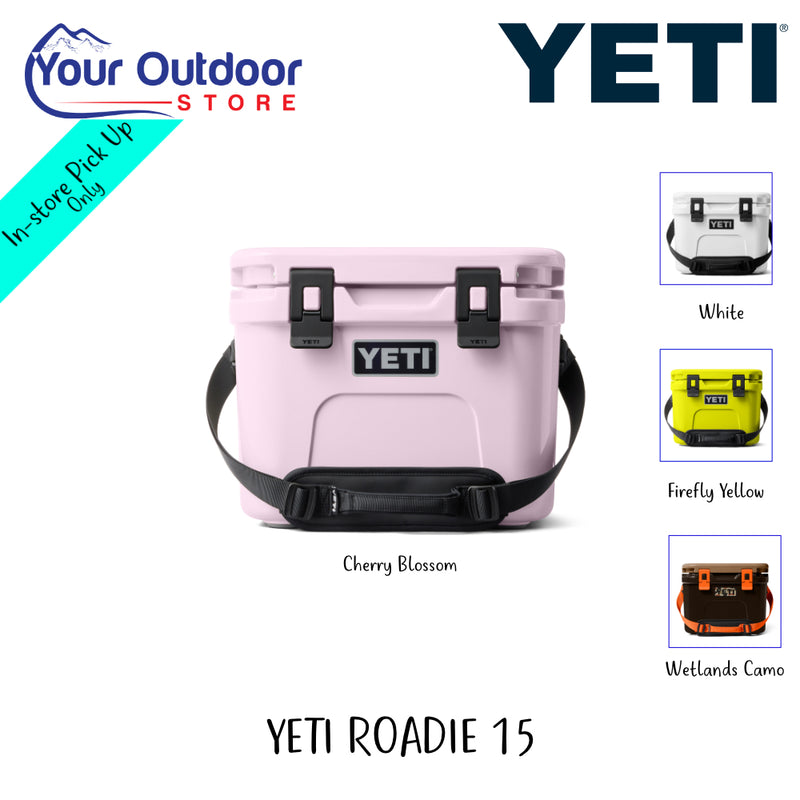 YETI Roadie 15 Hard Cooler | Hero Image Showing All Logos, Titles And Variants.
