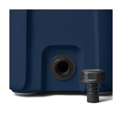 Navy | YETI Roadie 15 Image Showing Close Up View Of The BESTDAM Drain Plug.