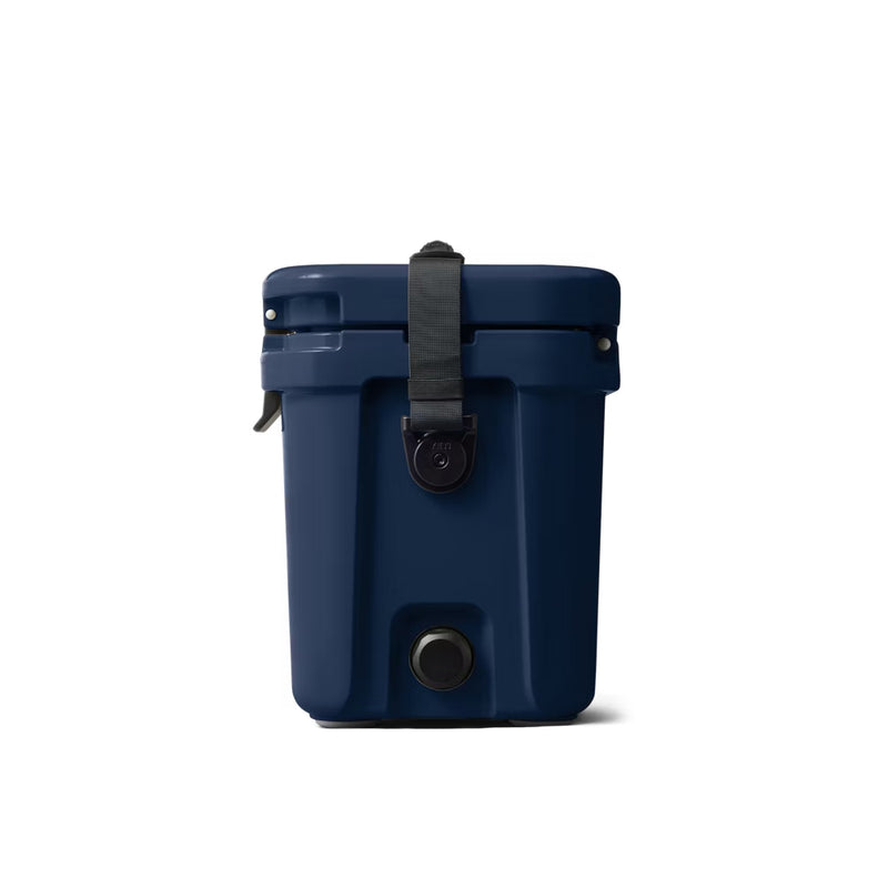 Navy | YETI Roadie 15 Image Showing Side View, Lid Down.