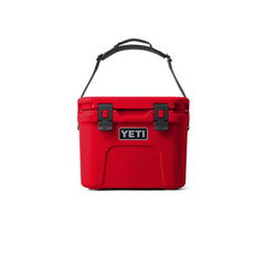 Rescue Red | YETI Roadie  Image Showing Front View With Handles Up.