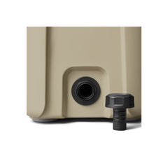 Tan | YETI Roadie 15 Image Showing Close Up View Of The BESTDAM Drain Plug.