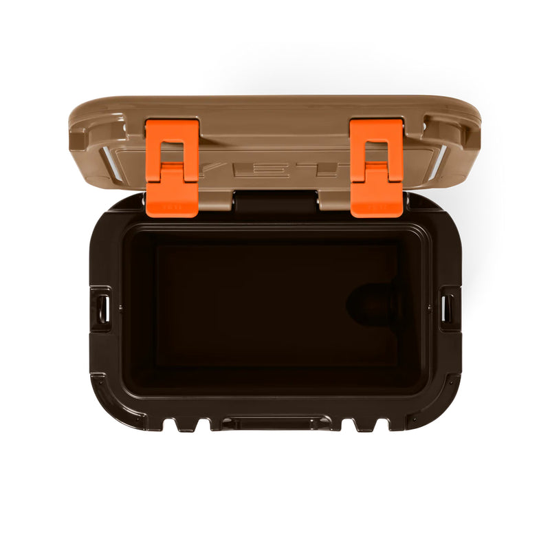 Wetlands Camo | YETI Roadie 15 Image Showing Top View, Lid Up.