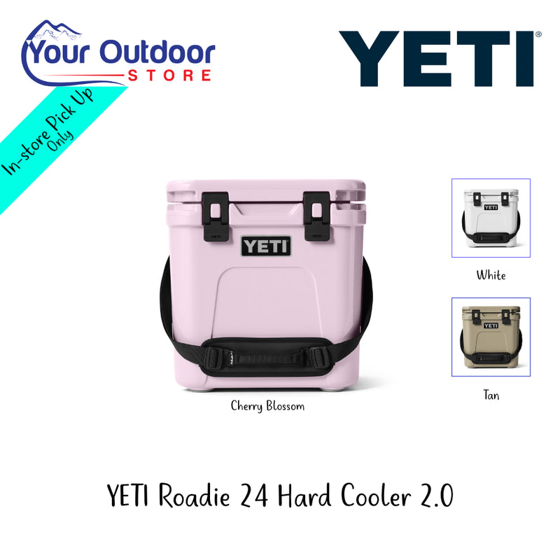 YETI Roadie 24 Hard Cooler 2.0 | Hero Image Showing All Logos And Titles.