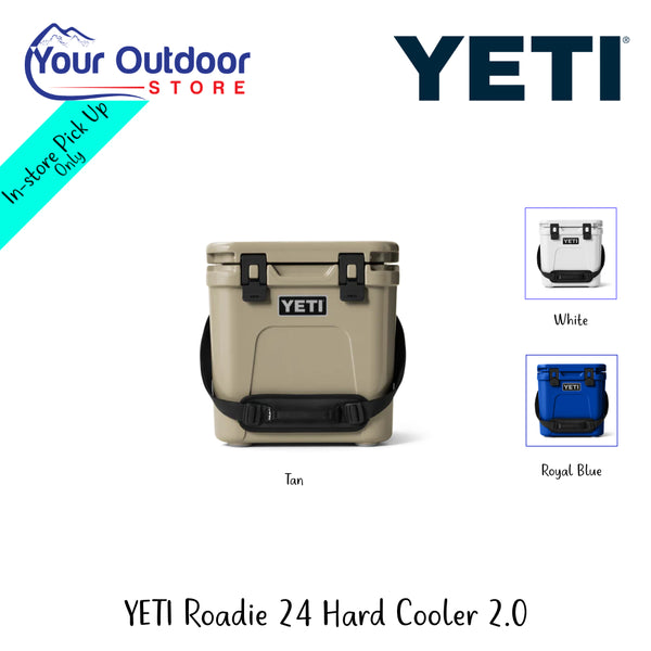 YETI Roadie 24 Hard Cooler 2.0 | Hero Image Showing All Logos, Titles And Variants.
