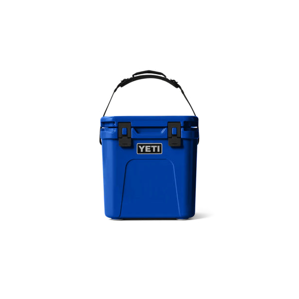 Royal Blue | Roadie 24 Hard Cooler 2.0 Image Showing Front View, Handle Up.