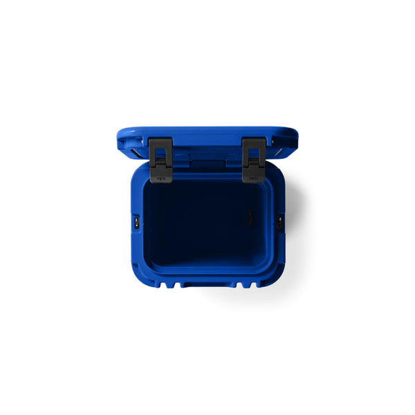 Royal Blue YETI Roadie Hard Cooler 2.0 Image Showing Top View, Lid Open.