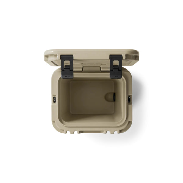 Tan | YETI Roadie 24 Hard Cooler 2.0 Image Showing Top View, Lid Up.