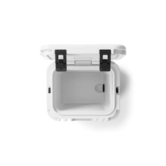 White | YETI Roadie 24 Hard Cooler 2.0 Image Showing Top View, Lid Open.