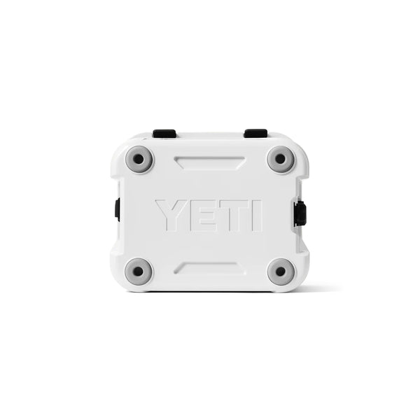 White | YETI Roadie 24 Hard Cooler 2.0 Image Showing Bottom View.