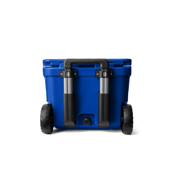 Royal Blue | YETI Roadie 32 Wheeled Hard Cooler Image Showing Back View, Handle Down.