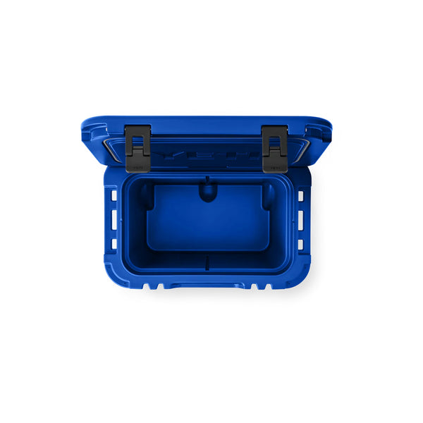 Royal Blue | YETI Roadie 32 Wheeled  Hard Cooler Image Showing Top View, Lid Open.