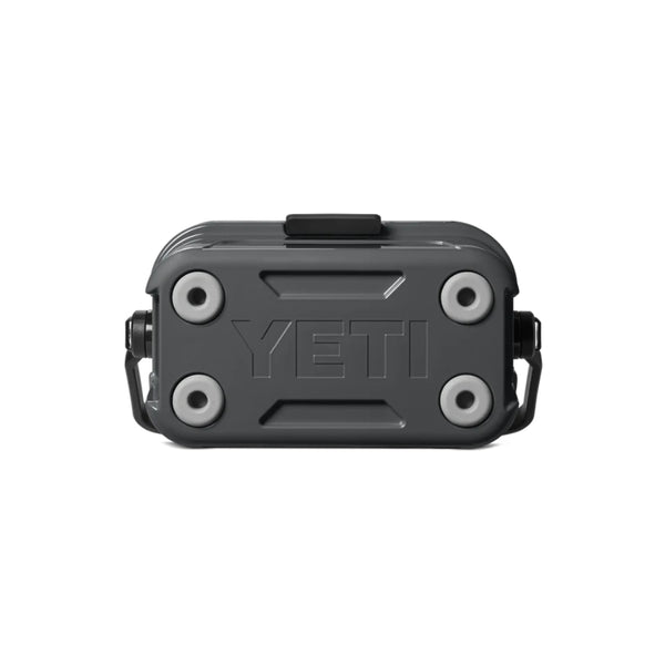 Charcoal | YETI Roadie 8 Image Showing Bottom View, Of The Barefoot Feet.