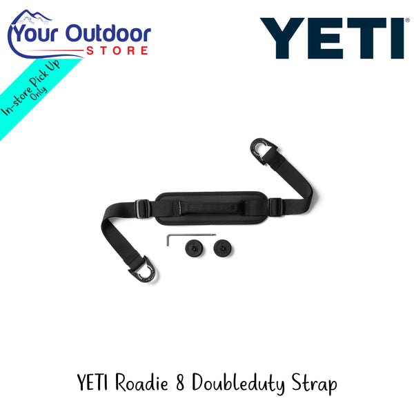 YETI Roadie 8 Doubleduty Strap | Hero Image Showing All Logos And Titles.