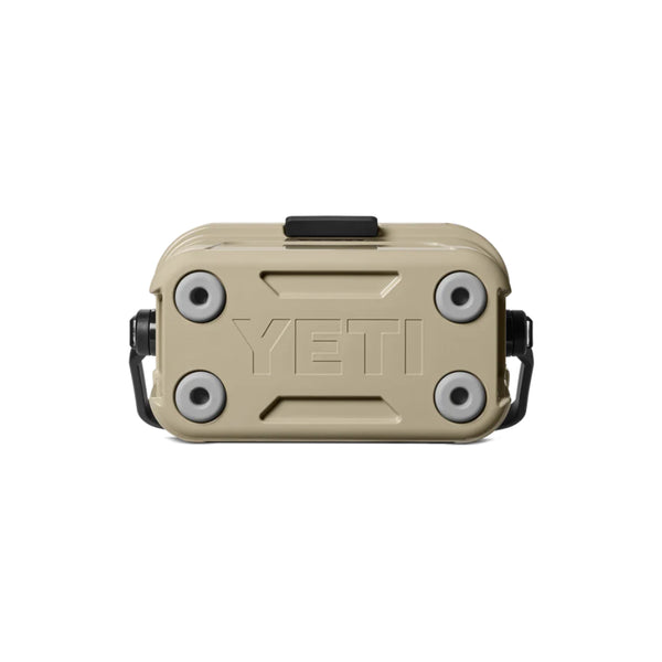 Tan | YETI Roadie 8 Image Showing Bottom View OF The Barefoot Feet.
