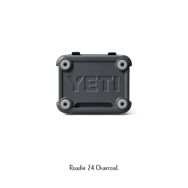 Yeti Roadie Hard Cooler | 24 Charcoal Image Showing No Logos Or Titles, Lid Top.