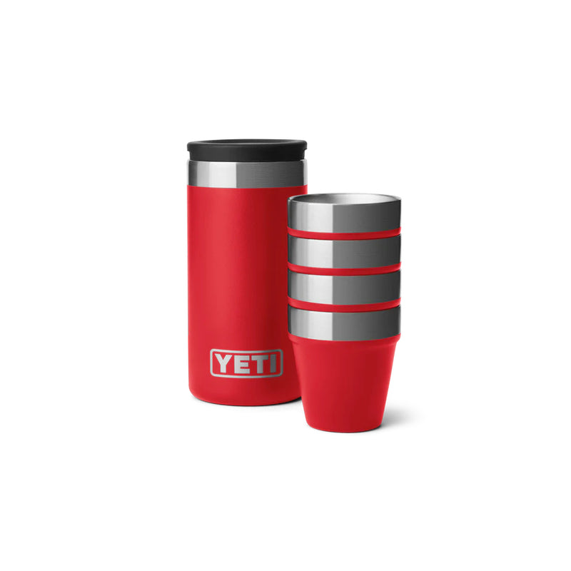 Rescue Red | YETI Shot Glasses With Carry Case Image Showing No Logos Or Titles.