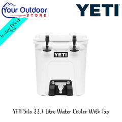 YETI Silo 22.7 Litre Water Cooler With Tap | Hero Image Showing Logos And Titles.
