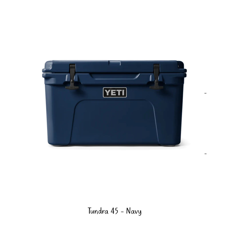 Navy | YETI 45 Tundra Hard Cooler. Front View. 