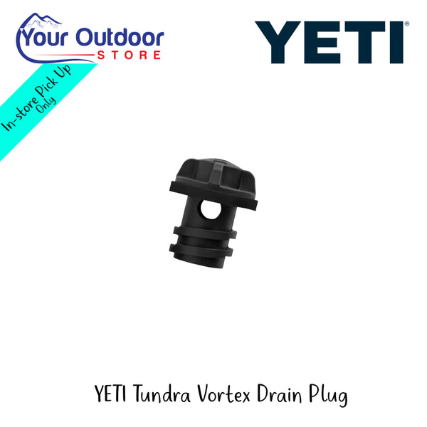 YETI Tundra Vortex Drain Plug | Hero Image Showing All Logos And Titles.