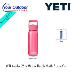 YETI Yonder 25oz Water Bottle With Straw Cap | Hero Image Showing All Logos, Titles And Variants.