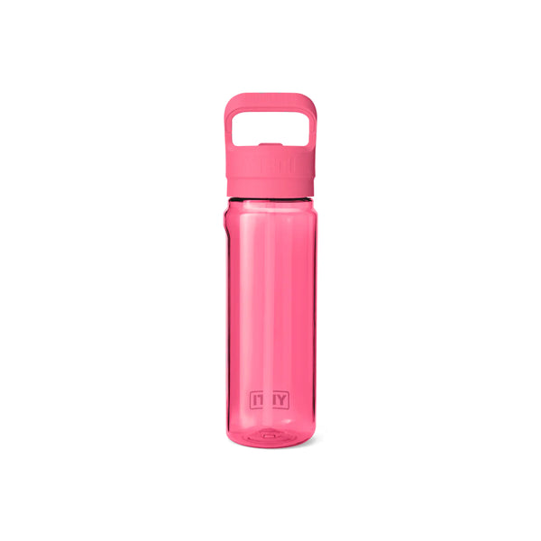 Tropical Pink | YETI Yonder 25oz Water Bottle With Straw Cap Image Showing Back View, Straw Down.