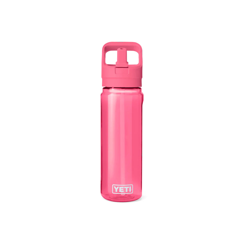 Tropical Pink | YETI Yonder 25oz Water Bottle With Straw Lid Image Showing Front View, With Straw Up.