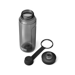 Charcoal | YETI Yonder Water Bottle With Tether Cap Image Showing Tether Cap Lid Off The Water Bottle.