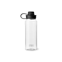 Clear | YETI Yonder 34oz Water Bottle With Tether Cap Image Showing Back View.